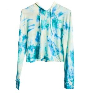 Swirl Tie Dye Hoodie Shirt Lounge Ocean Blue